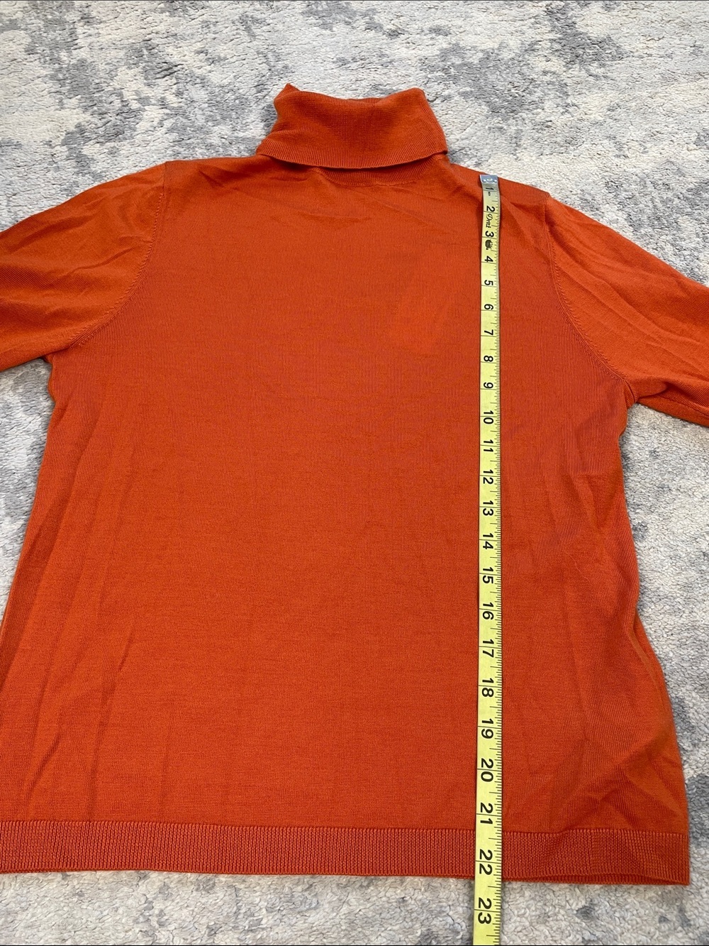 NWT Statement Virgin Wool Short Sleeve Turtleneck Sweater Burnt Orange Sz L - Picture 8 of 10